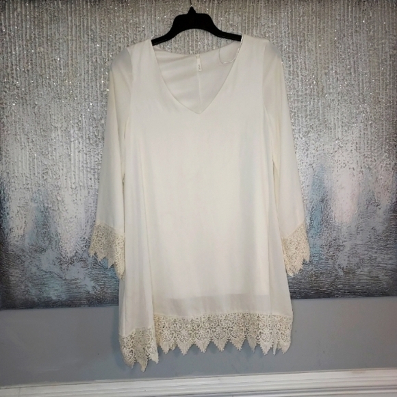 SAGE Flowy Cream Dress - Picture 1 of 8